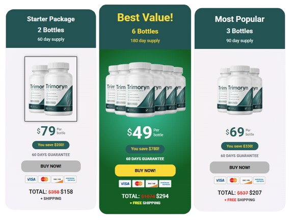 Trimoryn current six bottle offer